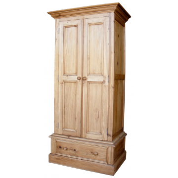 Reclaimed Bedroom Wardrobe Double with Drawer